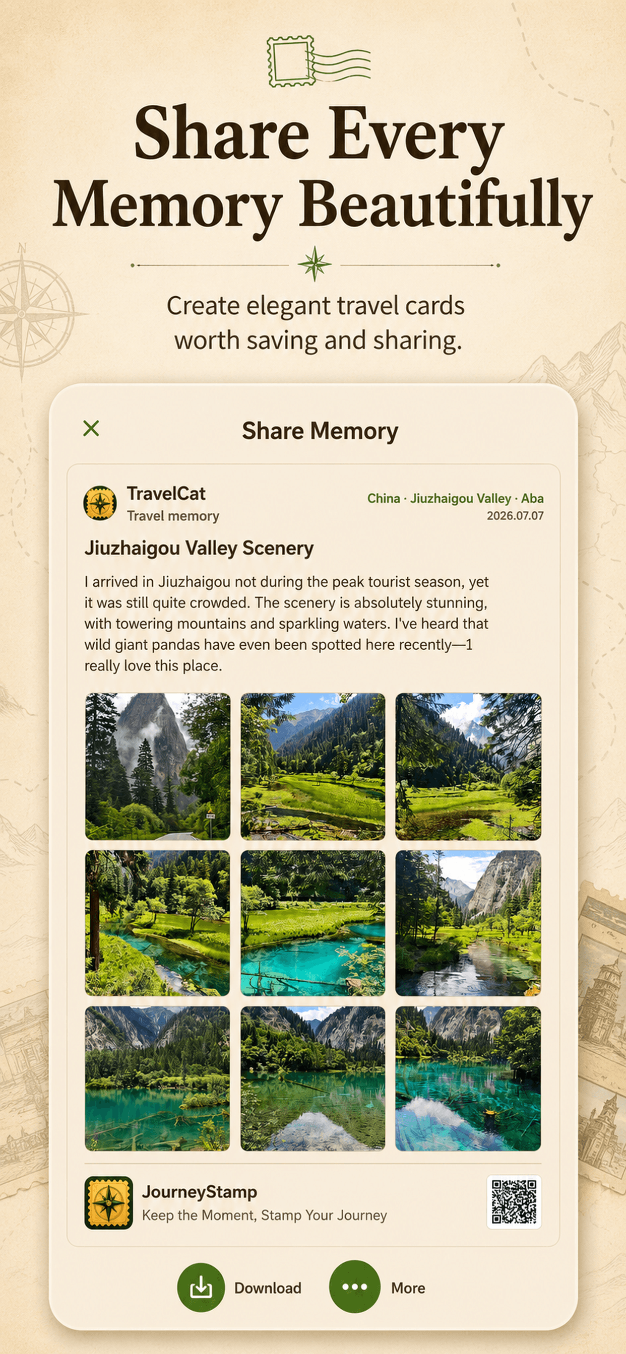 JourneyStamp Share Memory screen